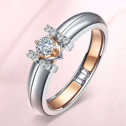 金大福珠宝 marry me系列钻石戒指 女款单戒 一款多戴钻石戒指